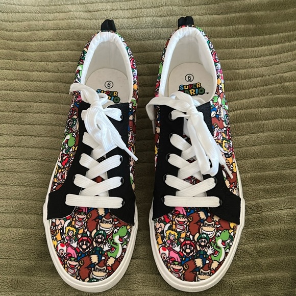 Ground Up Super Mario Nintendo 2023 Size 6 Sneakers NWOT 🎮 🦕 Men Women Kids ❤️💙💚 - Picture 1 of 16